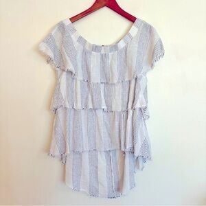 Vintage Havana Layered White Top Black Pinstripes Size Medium